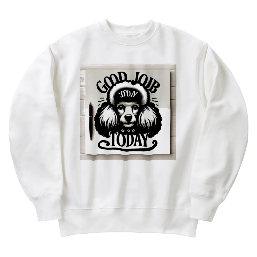 keikei5の上品な表情のプードル Heavyweight Crew Neck Sweatshirt