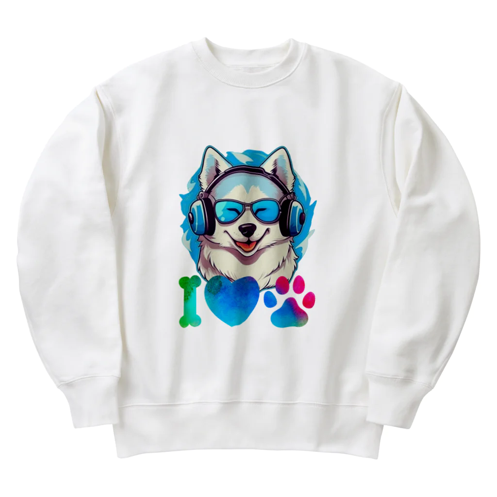 dogsdream8246のハスキースマイル Heavyweight Crew Neck Sweatshirt