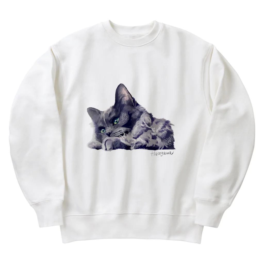 Hasegawa.のおおかみねこのもっちゃん Heavyweight Crew Neck Sweatshirt