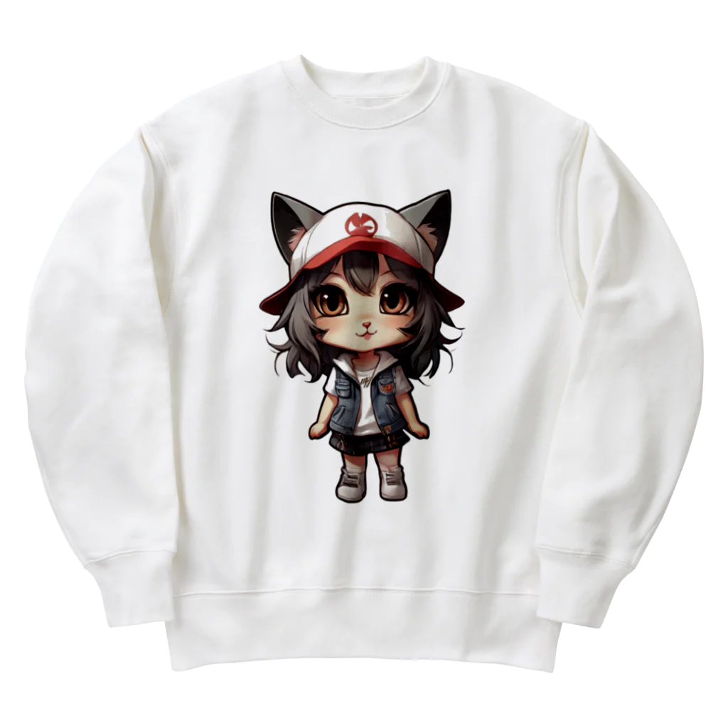 RANRAN2432MPJの猫派アイドル【にゃ美ちゃん】 Heavyweight Crew Neck Sweatshirt