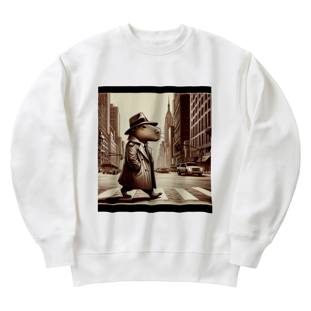 連想系のカピバラも向かう、明日へ。 Heavyweight Crew Neck Sweatshirt