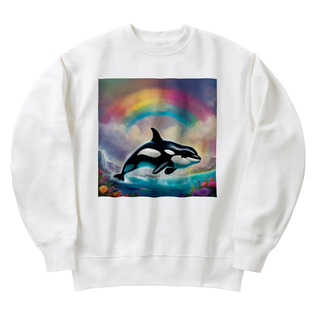 てぃっちゃんのシャチ Heavyweight Crew Neck Sweatshirt