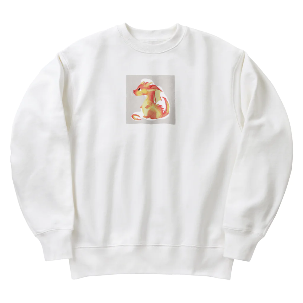 ニャン丸の火の世界に生まれたドラゴン Heavyweight Crew Neck Sweatshirt