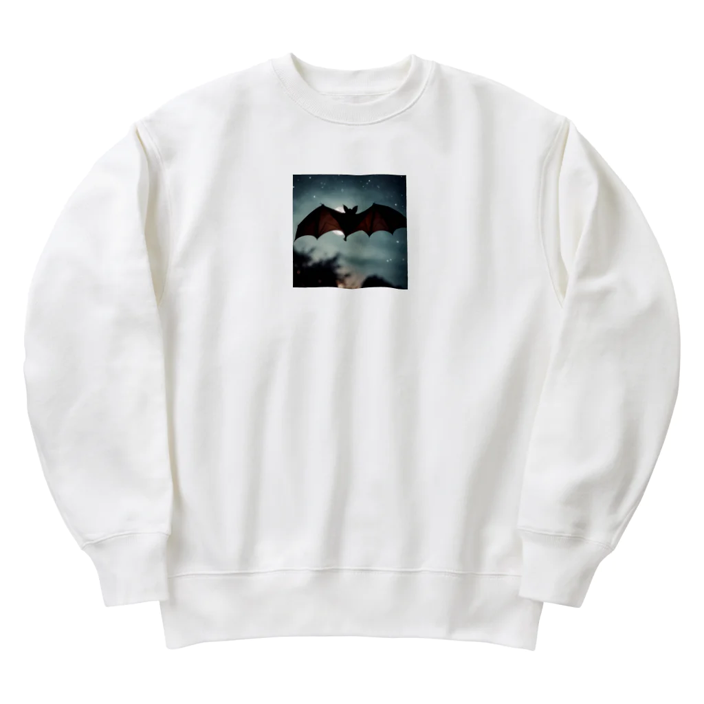 namuhatimanの空を飛ぶコウモリ Heavyweight Crew Neck Sweatshirt