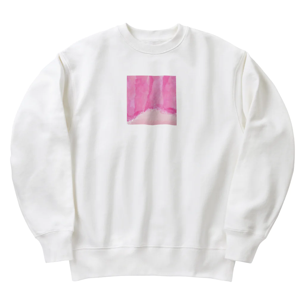 ピンク系水彩画の水彩 ベビーピンク Heavyweight Crew Neck Sweatshirt