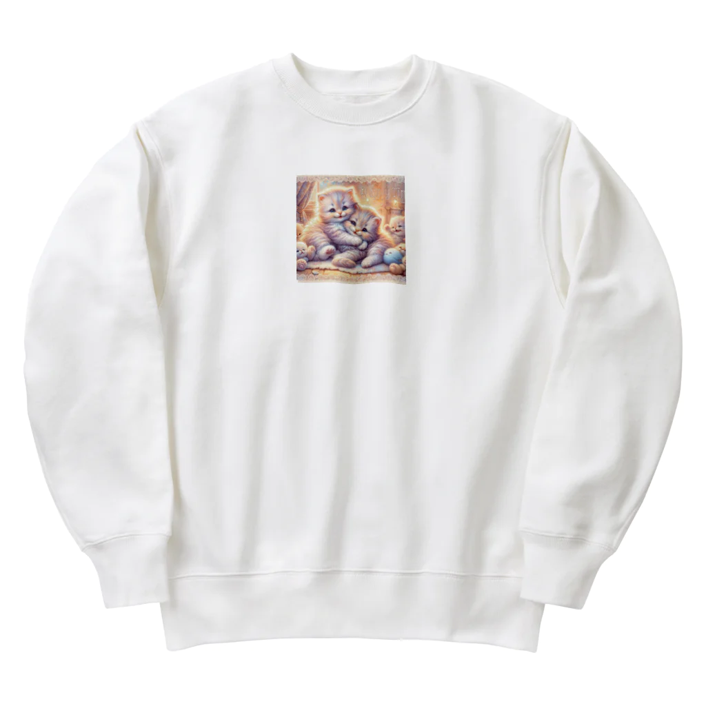 Yuya-Naganoの仲良く遊ぶ兄弟の猫 Heavyweight Crew Neck Sweatshirt