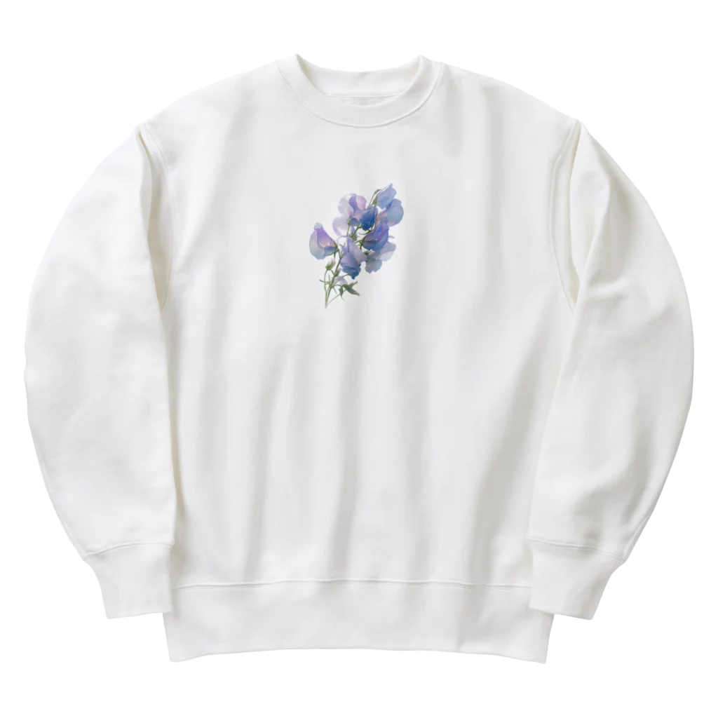 AQUAMETAVERSEのブルーパプルの色のスイトピー　なでしこ1478 Heavyweight Crew Neck Sweatshirt