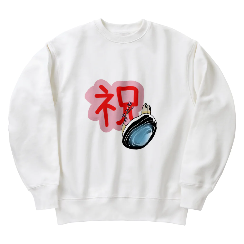 Simizimi_sizimiのしみじみしじみのお祝いの桜 Heavyweight Crew Neck Sweatshirt