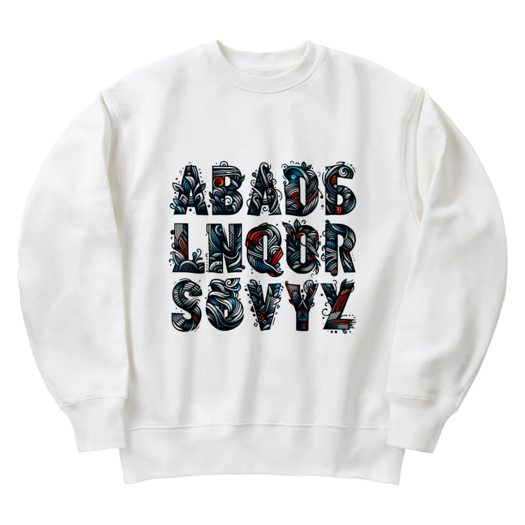 ajones-usaのアルファベットデザイン Heavyweight Crew Neck Sweatshirt