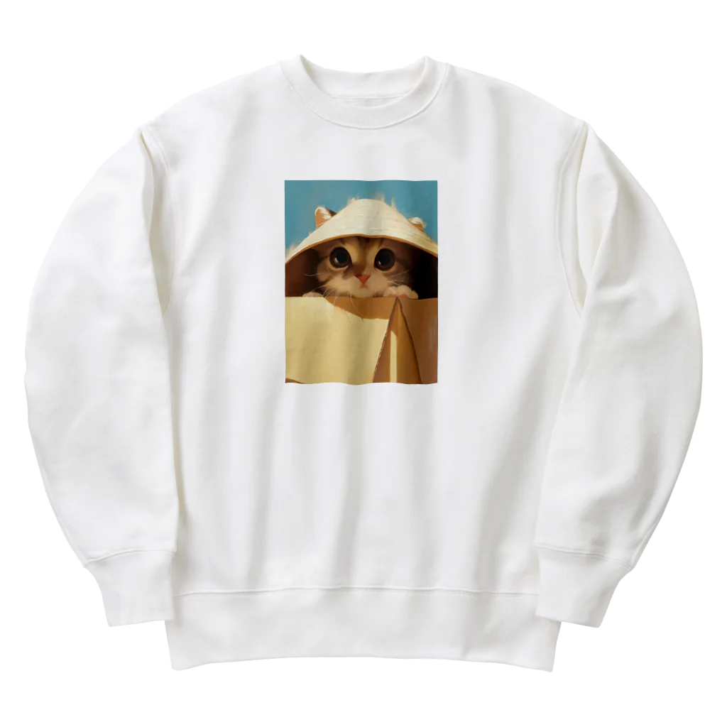 AQUAMETAVERSEの箱からのぞいている子猫　ラフルール　1859 Heavyweight Crew Neck Sweatshirt