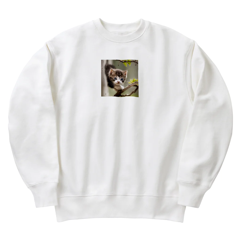 chocomegane0228の子猫と木 Heavyweight Crew Neck Sweatshirt