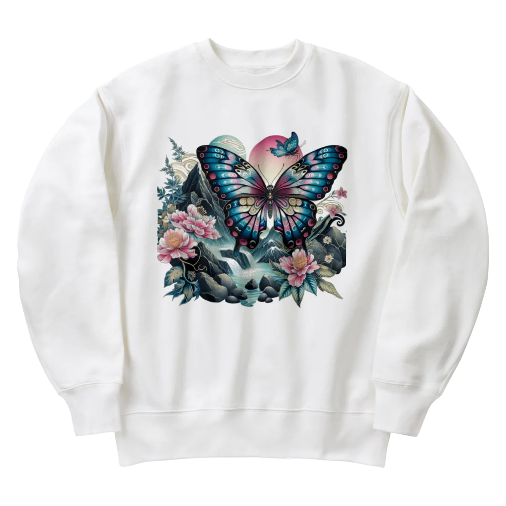 momonekokoの艶やかな世界で踊る蝶 Heavyweight Crew Neck Sweatshirt