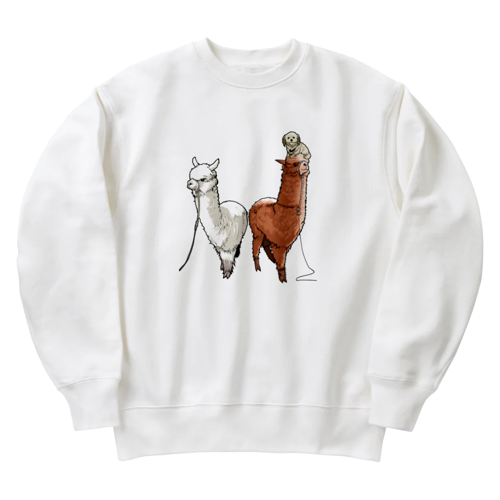 リアルＲＰＧキャラバンのアルパカたちとドゥケ Heavyweight Crew Neck Sweatshirt