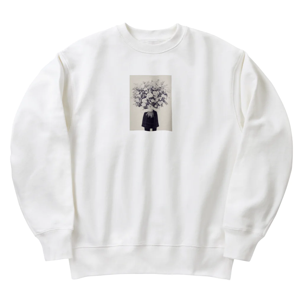 AQUAMETAVERSEの墨絵の様な花束と少女　ラフルール　1859 Heavyweight Crew Neck Sweatshirt