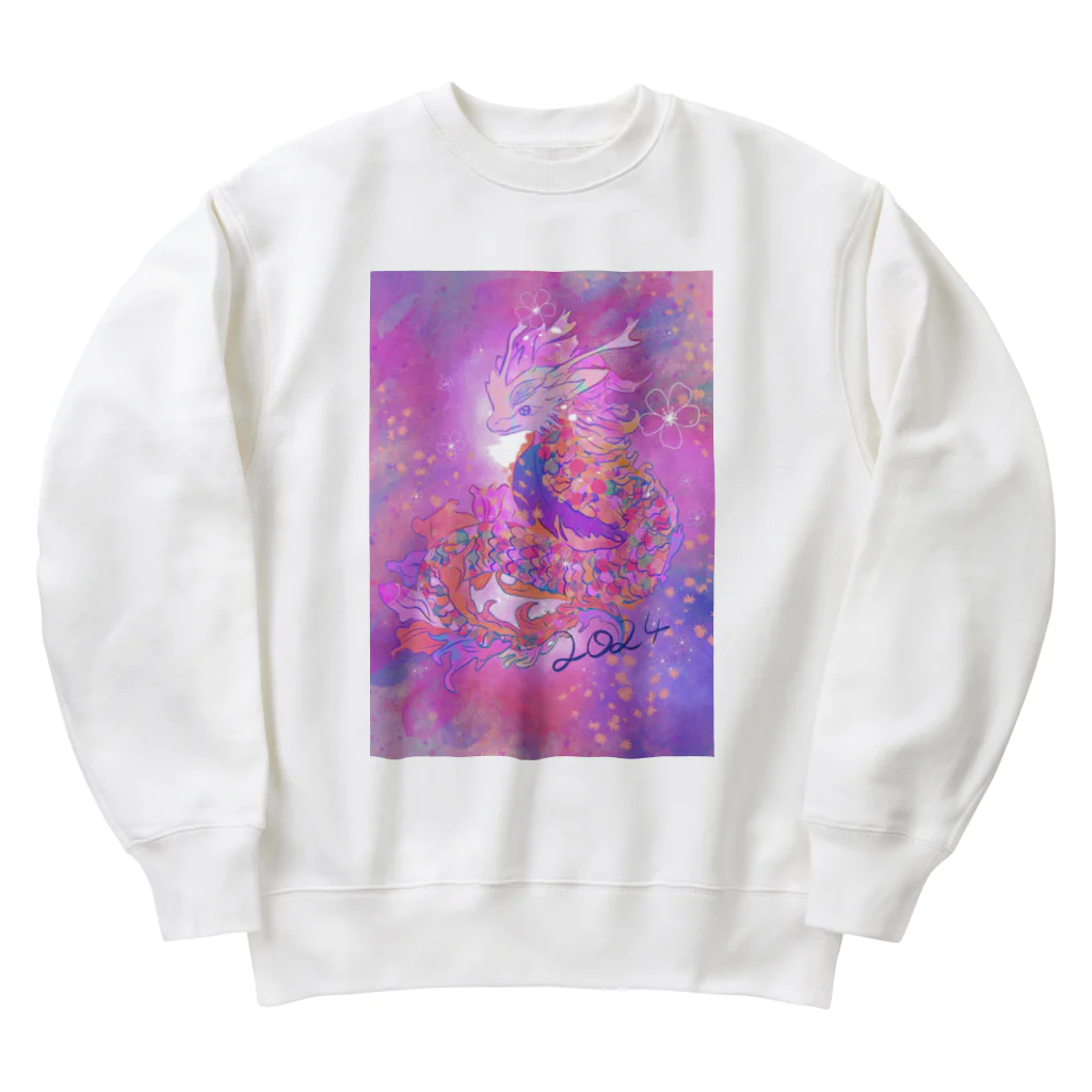 𝙥𝙤𝙬𝙖𝙧𝙮の魔法のピンクドラゴン🐉🩷✨ Heavyweight Crew Neck Sweatshirt