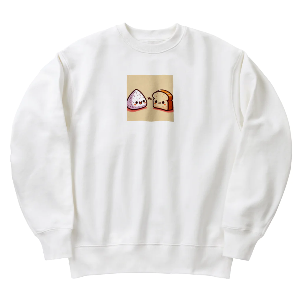 kawaii和食のおにぎりVS食パンの戦い Heavyweight Crew Neck Sweatshirt