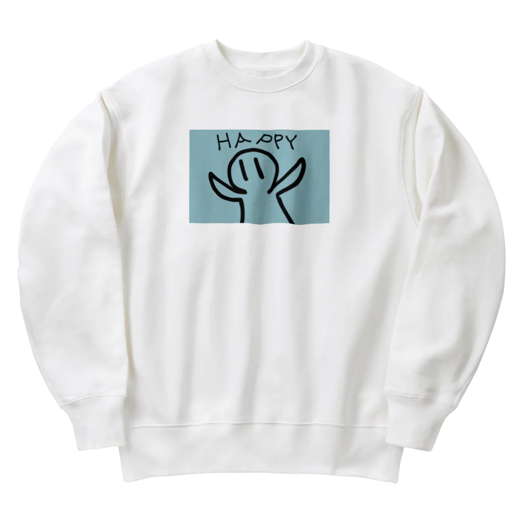 納豆ごはんのHAPPYなコンセント君（水色） Heavyweight Crew Neck Sweatshirt