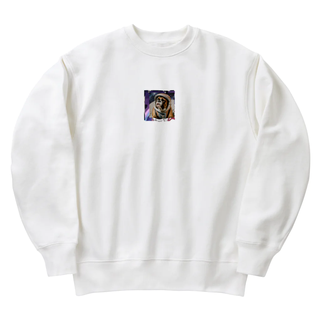 ボクサー犬が好きなんです❗の可愛いボクサー犬が宇宙旅行中 Heavyweight Crew Neck Sweatshirt