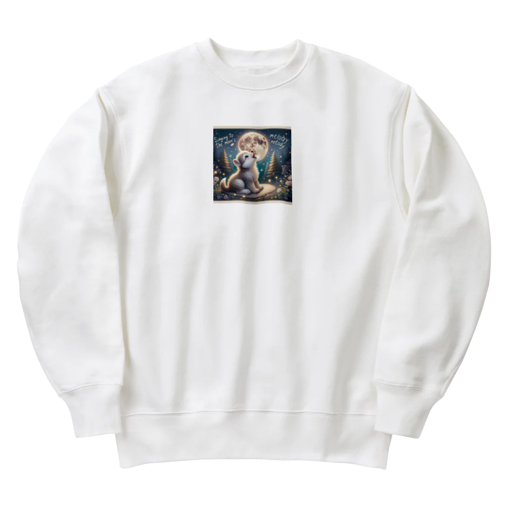 Yuya-Naganoの満月に吠える子供の狼 Heavyweight Crew Neck Sweatshirt