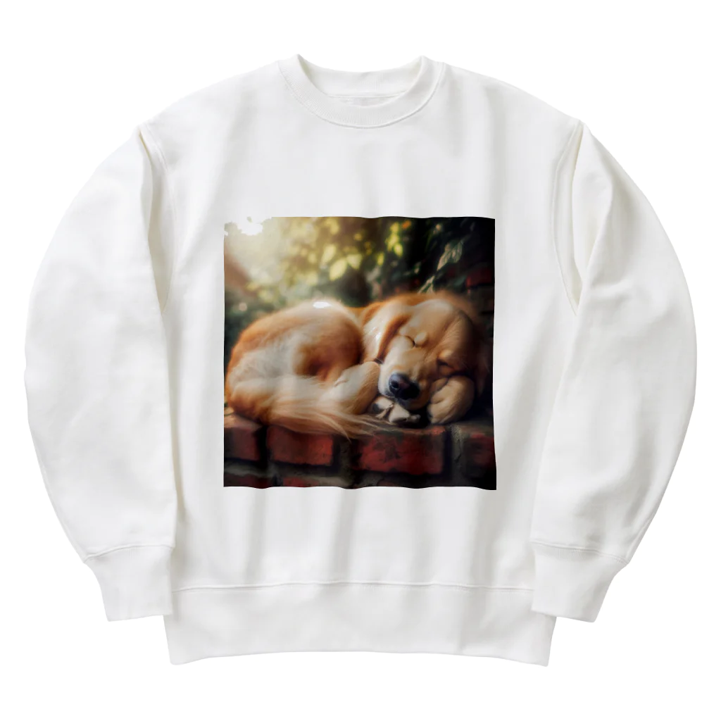 Ykhsの犬がぐっすり眠っている姿、超キュート！🐶💤 Heavyweight Crew Neck Sweatshirt