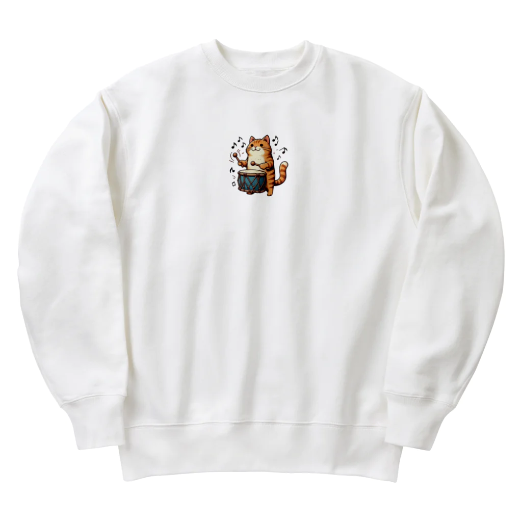 nono_0703の太鼓・ネコ Heavyweight Crew Neck Sweatshirt