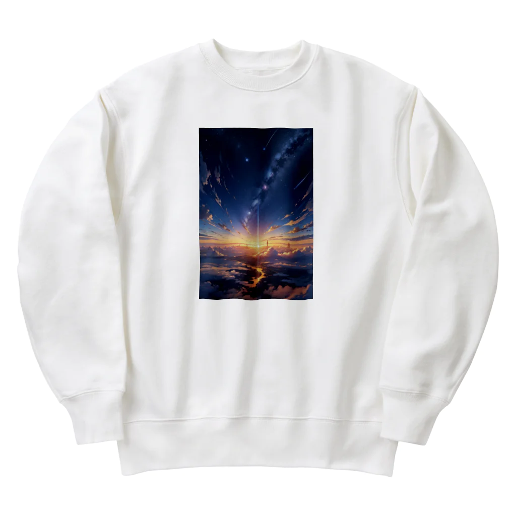 モノモノクローゼットの夜空と天の川 Heavyweight Crew Neck Sweatshirt