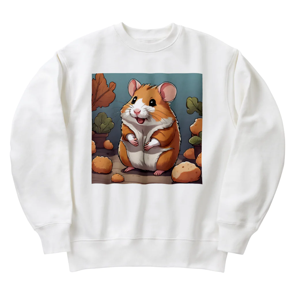 ハムスターのおでかけ屋さんのハムスターのおでかけセット Heavyweight Crew Neck Sweatshirt