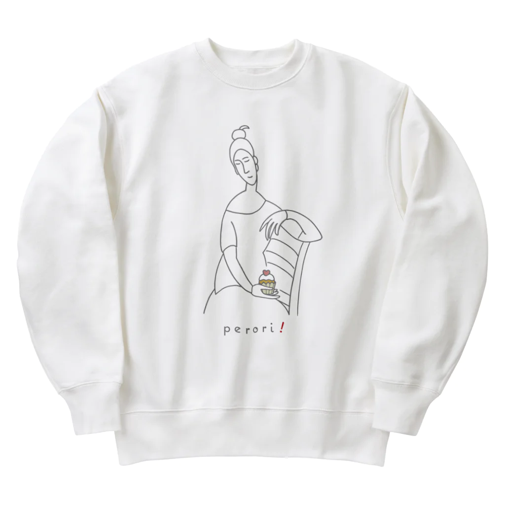 ビールとアート TM-3 Designの名画 × スイーツ（モディリアーニ） Heavyweight Crew Neck Sweatshirt