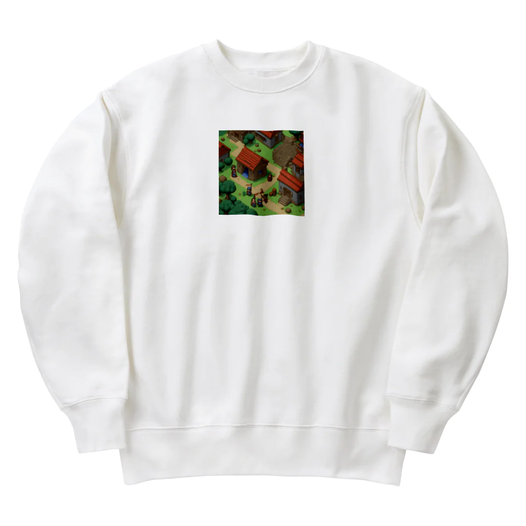 レトロゲームイラストのレトロゲードット絵ファミコン2 Heavyweight Crew Neck Sweatshirt