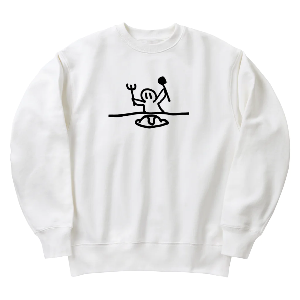 納豆ごはんのオムライスとコンセント君 Heavyweight Crew Neck Sweatshirt