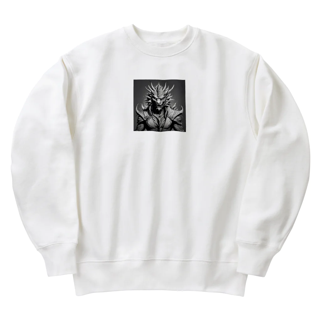 cotaro_worksのドラゴン 鉛筆画03 Heavyweight Crew Neck Sweatshirt