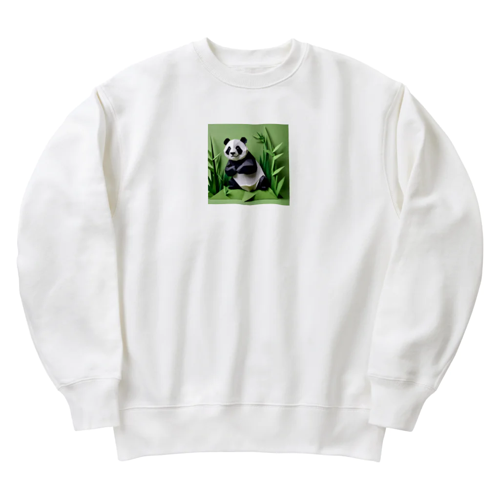 いちごみるくのポーズするパンダ Heavyweight Crew Neck Sweatshirt