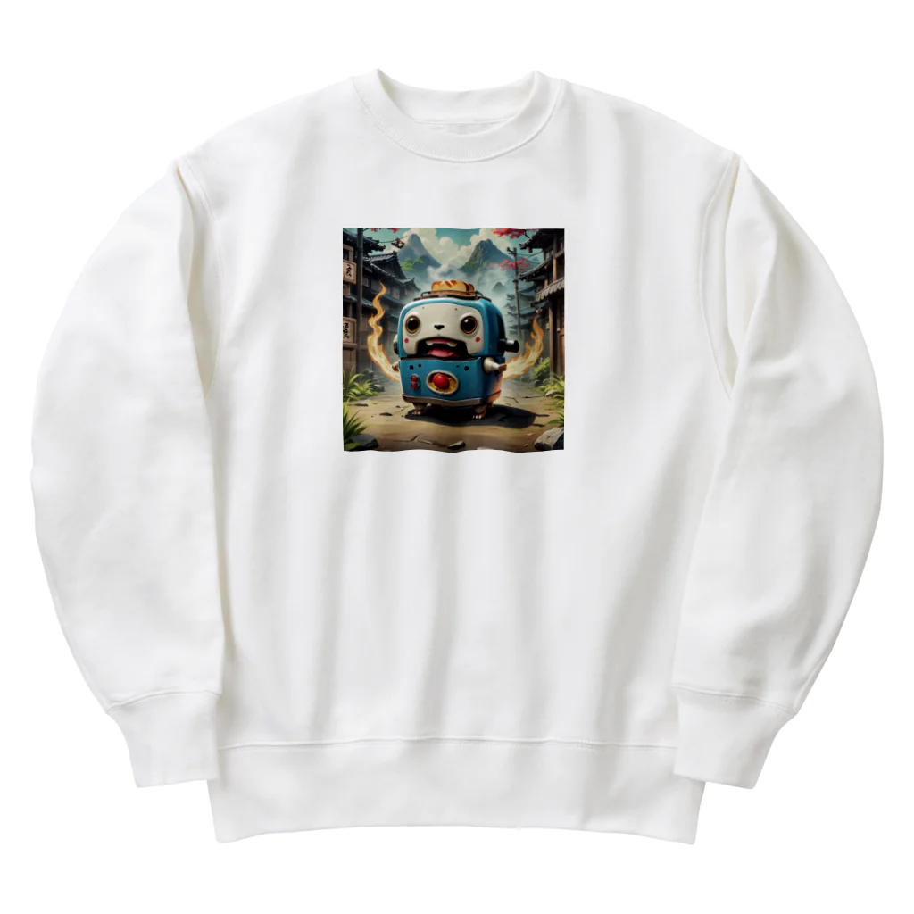 AI妖怪大図鑑のトースター妖怪　こげちん Heavyweight Crew Neck Sweatshirt