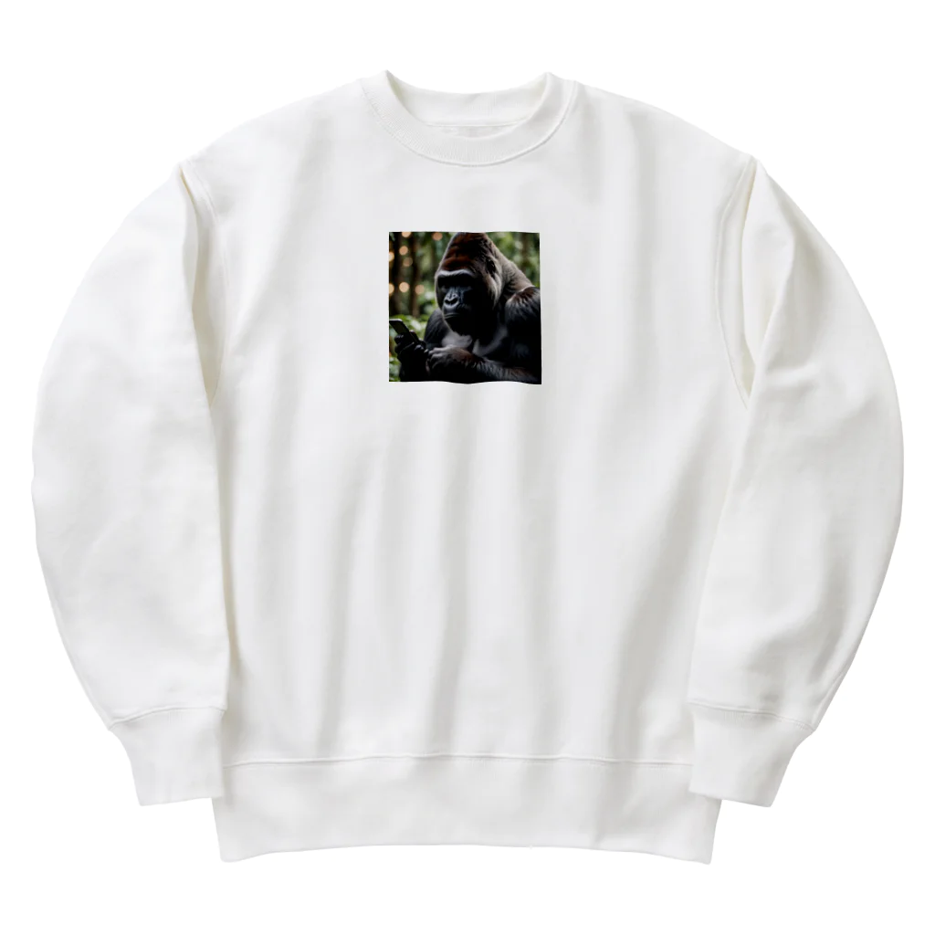 fumi_sportsの現代人すぎるゴリラ Heavyweight Crew Neck Sweatshirt