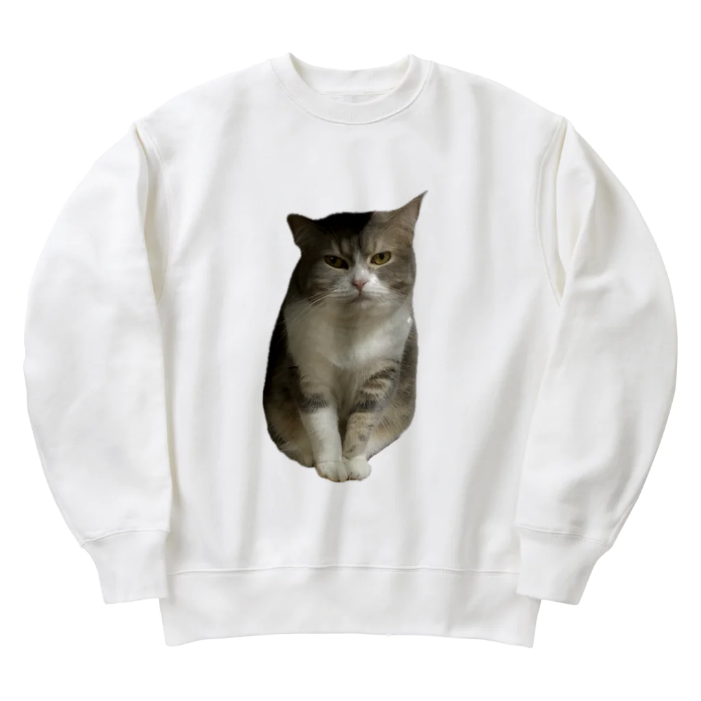 むっちり猫のむっちり丸の不機嫌な美猫 ミロ姫 Heavyweight Crew Neck Sweatshirt