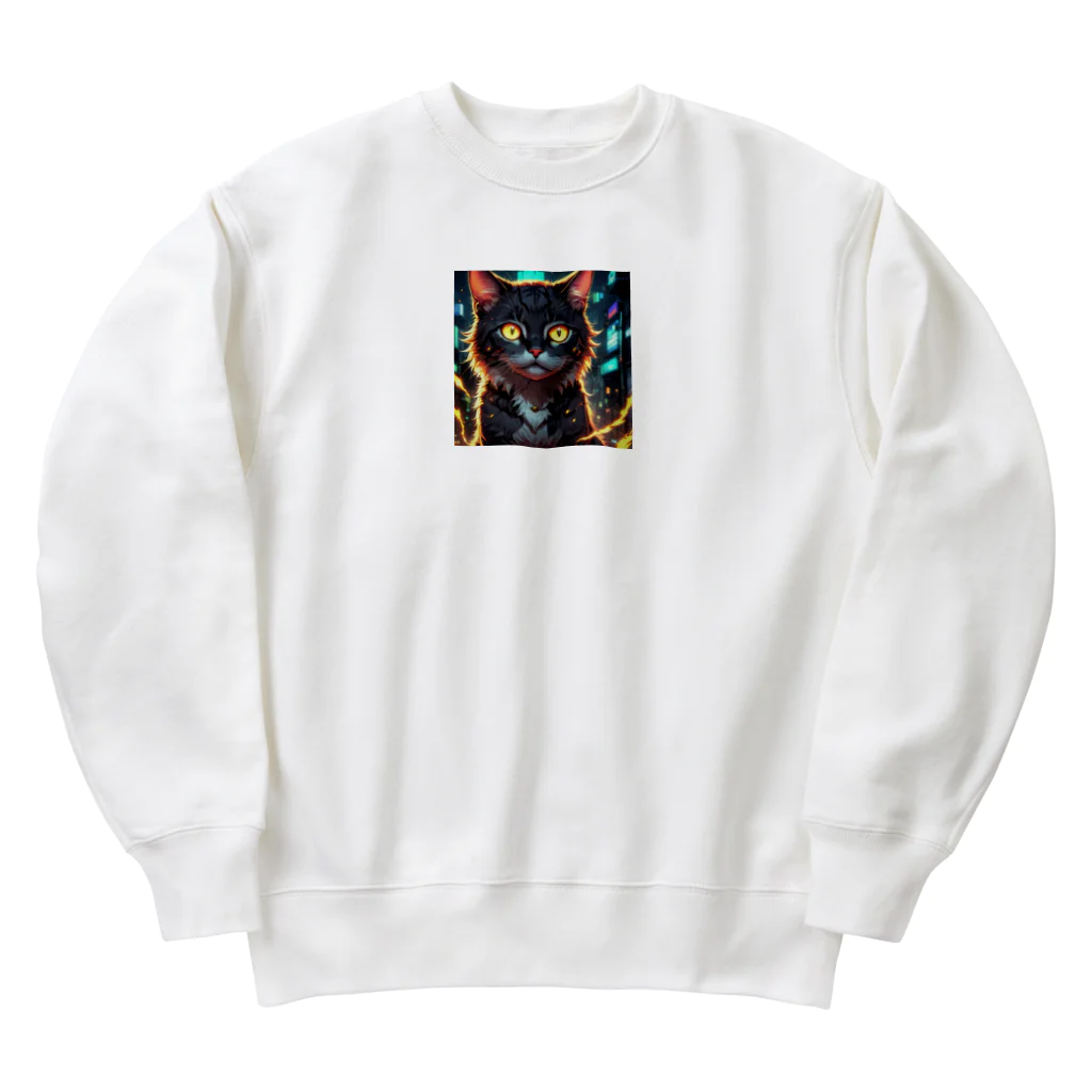 にゃんだーの夜の支配者 Heavyweight Crew Neck Sweatshirt