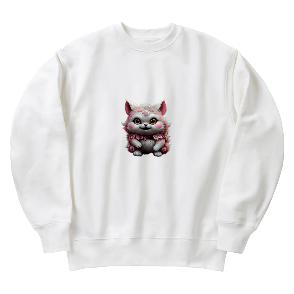 AI妖怪大図鑑の桜妖怪　ゴウカクニャ Heavyweight Crew Neck Sweatshirt