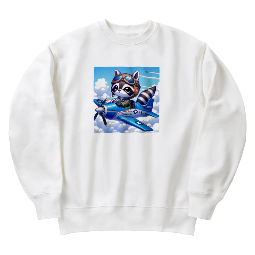 valtanamnのでふぉるめタッチな狸が操縦するレシプロ戦闘機 Heavyweight Crew Neck Sweatshirt