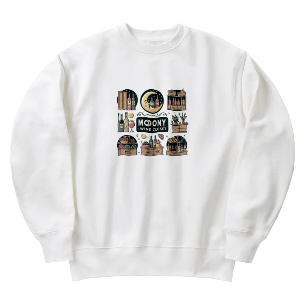 MOONY'S Wine Closetの夢心地な月夜の小さなワイン屋さん Heavyweight Crew Neck Sweatshirt