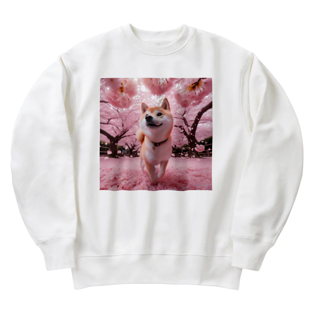 noririnoの桜犬 Heavyweight Crew Neck Sweatshirt