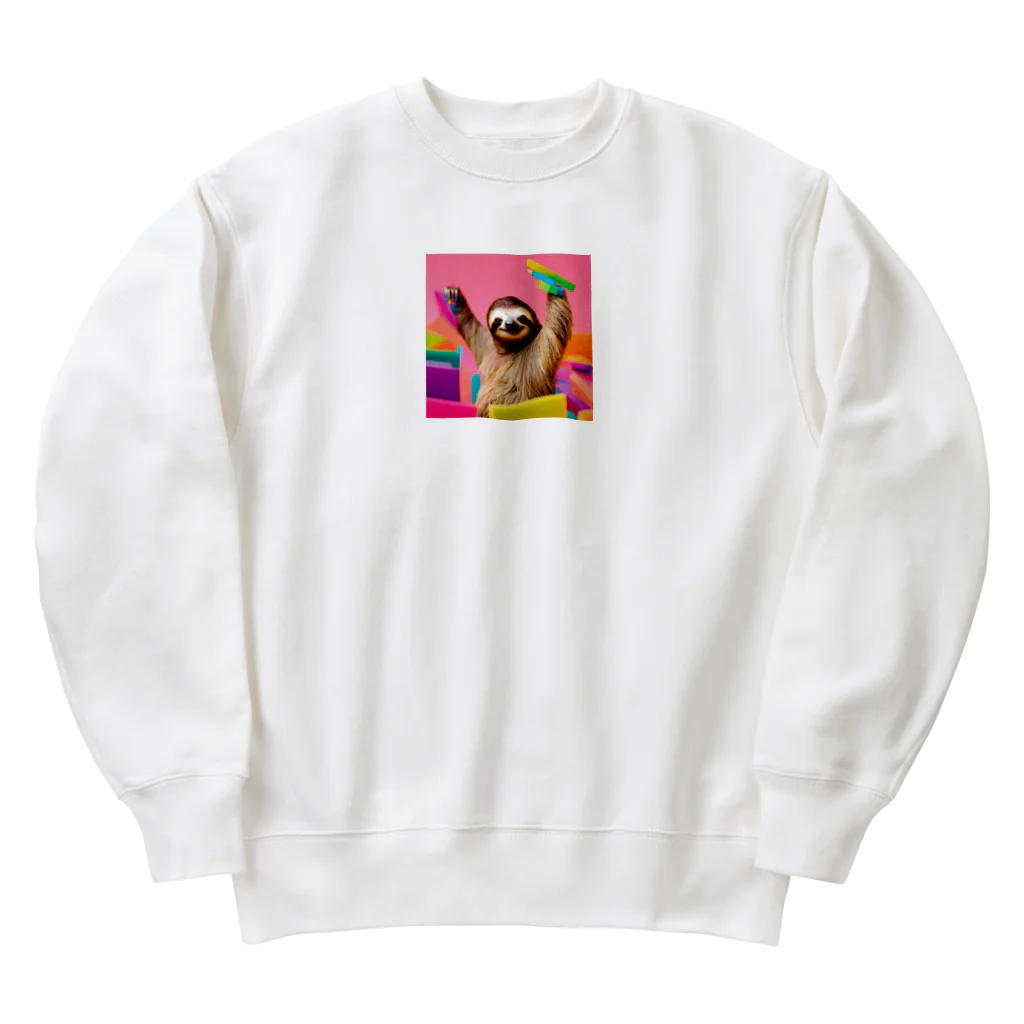 にっしーの部屋の元気です！ナマケモノ Heavyweight Crew Neck Sweatshirt