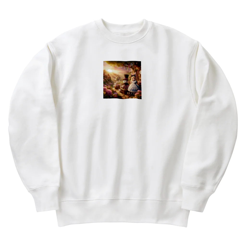 neYunの夕暮れの風景を彩る、可愛らしいアリス Heavyweight Crew Neck Sweatshirt