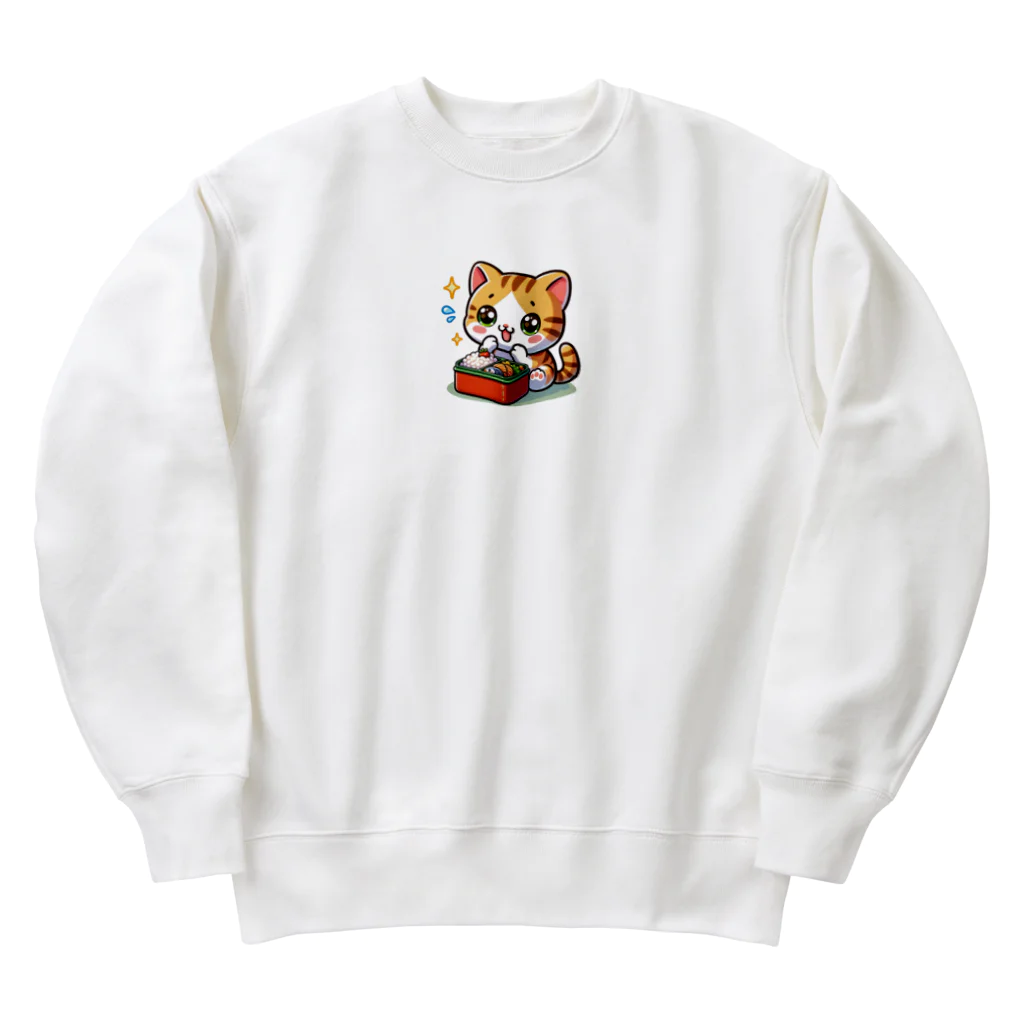 子猫カーニバルの子猫のお弁当タイム Heavyweight Crew Neck Sweatshirt