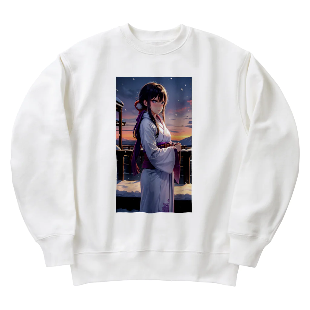 kimono_musume  AI artのscene5 Heavyweight Crew Neck Sweatshirt