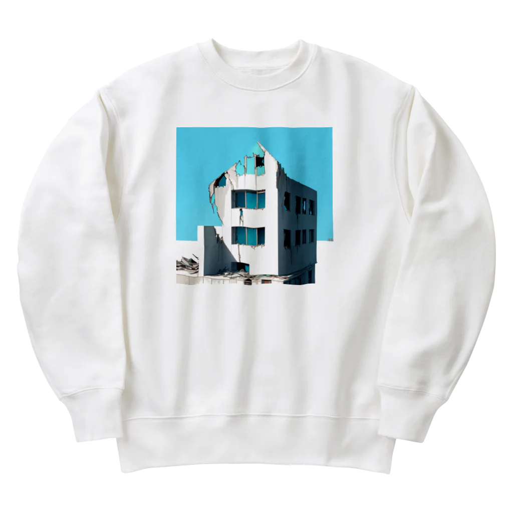 Buildingsの廃墟とスカイブルー Heavyweight Crew Neck Sweatshirt