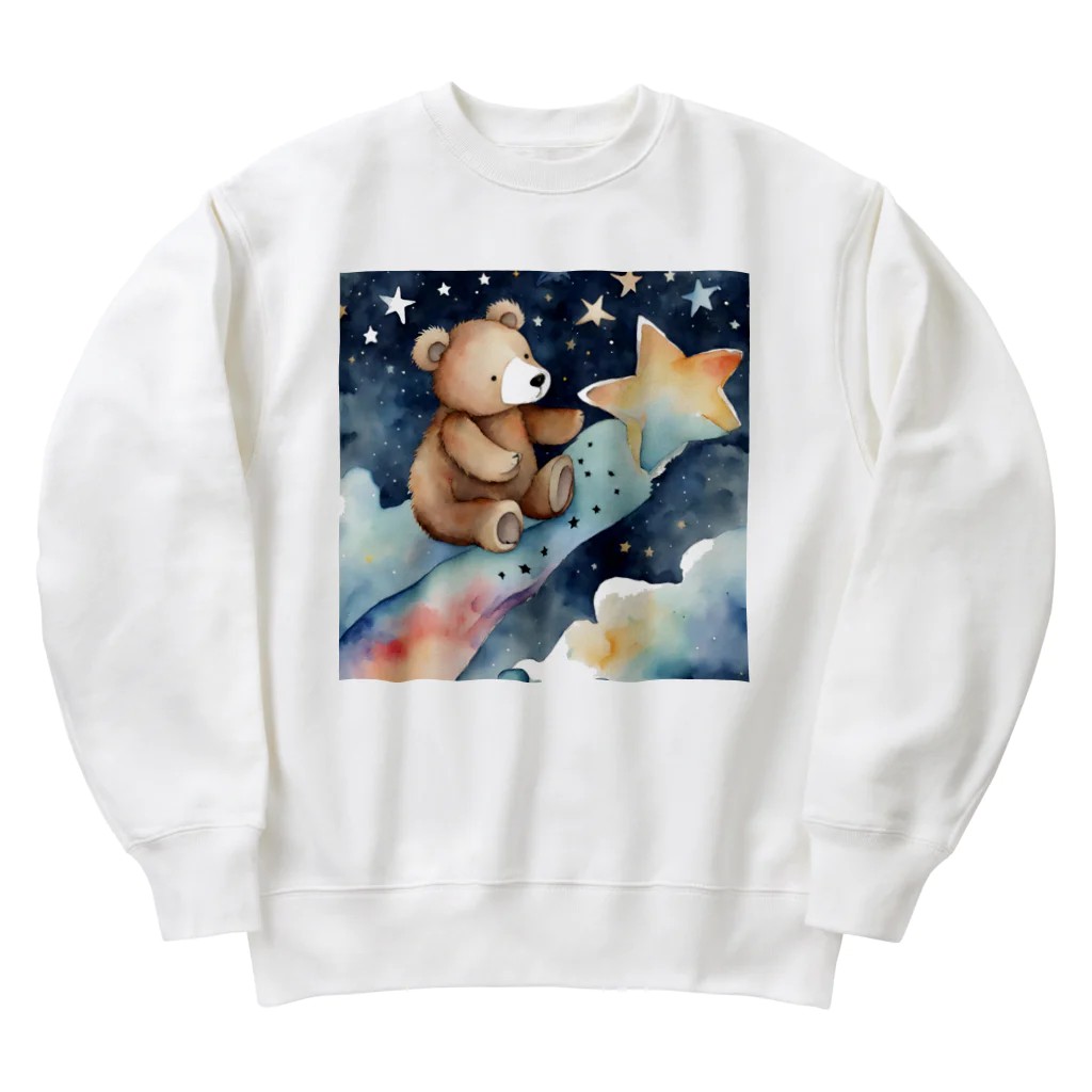 星降る夜にの流星熊 Heavyweight Crew Neck Sweatshirt