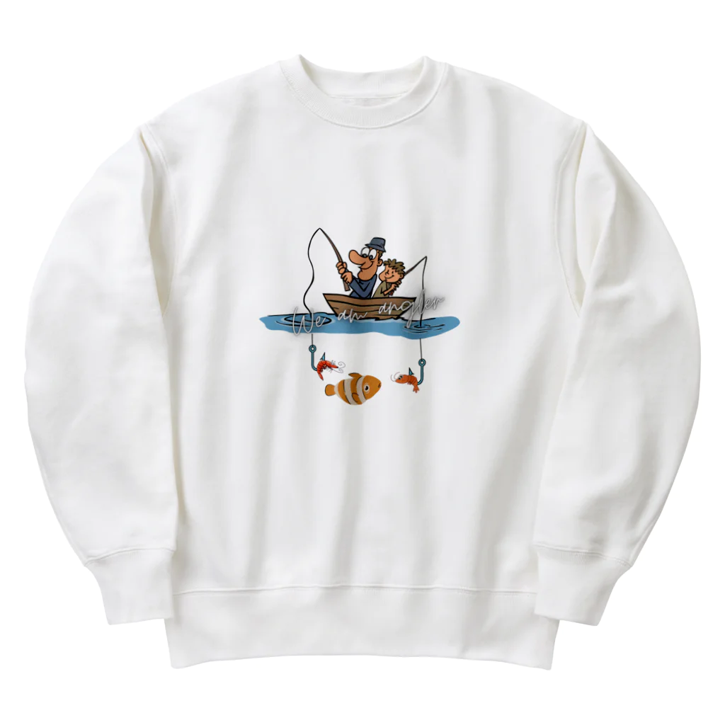 Yanjiisの釣り親子：釣れないかな～ Heavyweight Crew Neck Sweatshirt