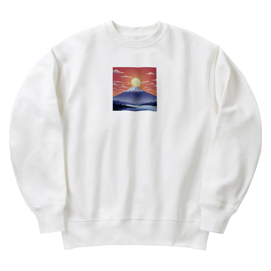 horiesotaのドット絵の朝日 Heavyweight Crew Neck Sweatshirt