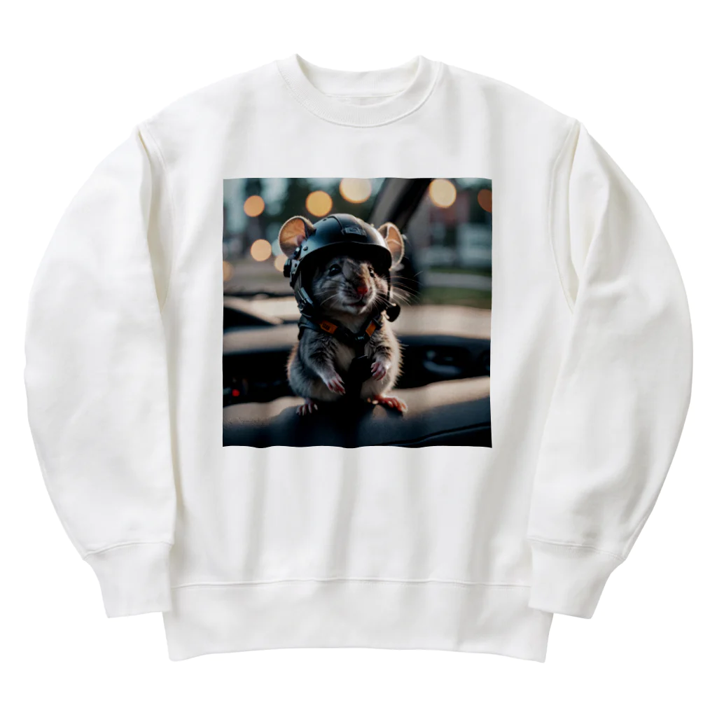 TanukinGのかわいいネズミくん Heavyweight Crew Neck Sweatshirt