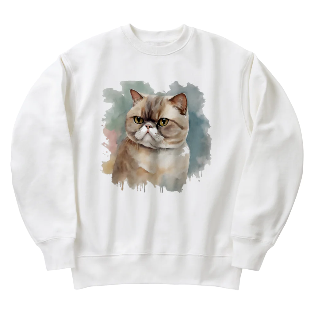 yae_8の猫　ストリートアート風 Heavyweight Crew Neck Sweatshirt